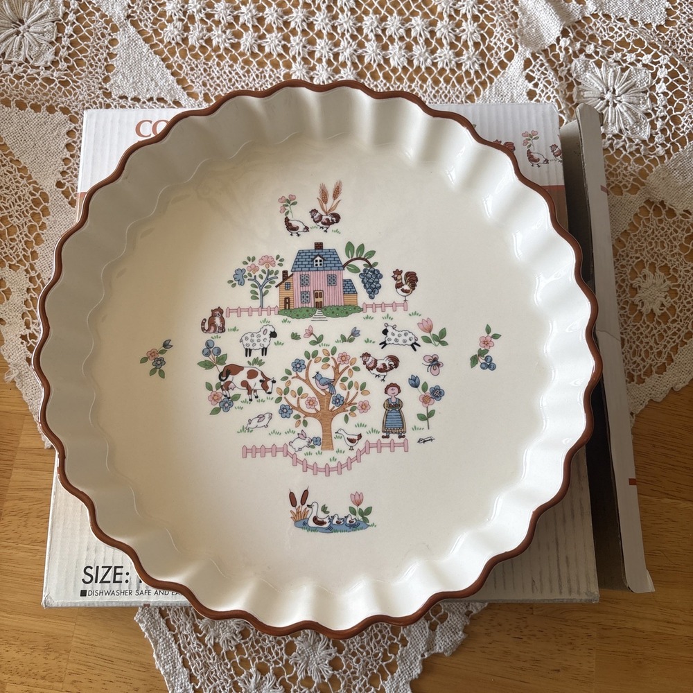 VTG 10" Quiche Baking Dish Jamestown China Country Home Quiche/Tart CottageCore